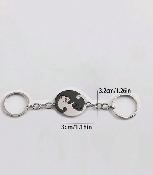Set 2 Portachiavi coppia di Gattini intrecciati